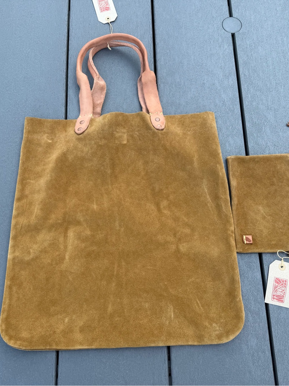 Satorisan Suede Tote Bag with Pouch & Key Ring - Picture 9 of 10